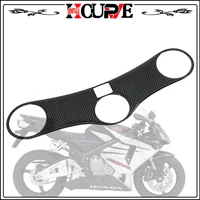 motorcycle carbon fiber decal sticker pad triple tree top clamp upper front protector for honda cbr600rr cbr 600rr f5 2005 2006