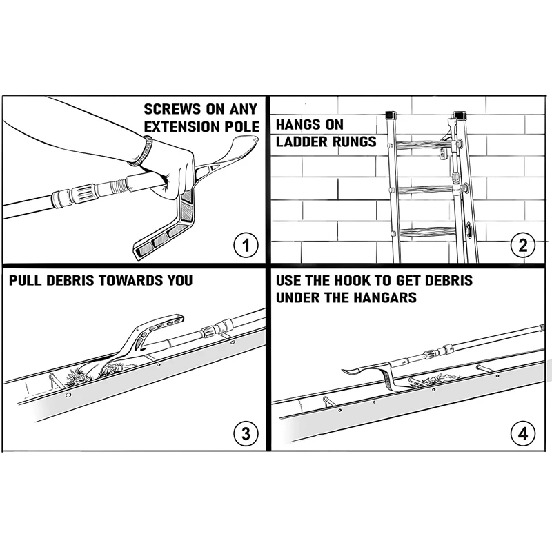 

Household Drain Tool Drain Cleaning Spoon and Spoon Thread Design Roof Drain Cleaning Tool Suitable for Gardens, Drains