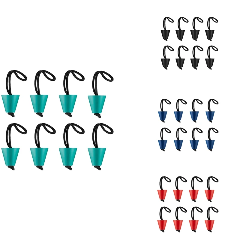 

8 Pcs Universal Kayak Scupper Plug Kit Silicone Scupper Plugs Drain Holes Stopper Bung with Lanyard