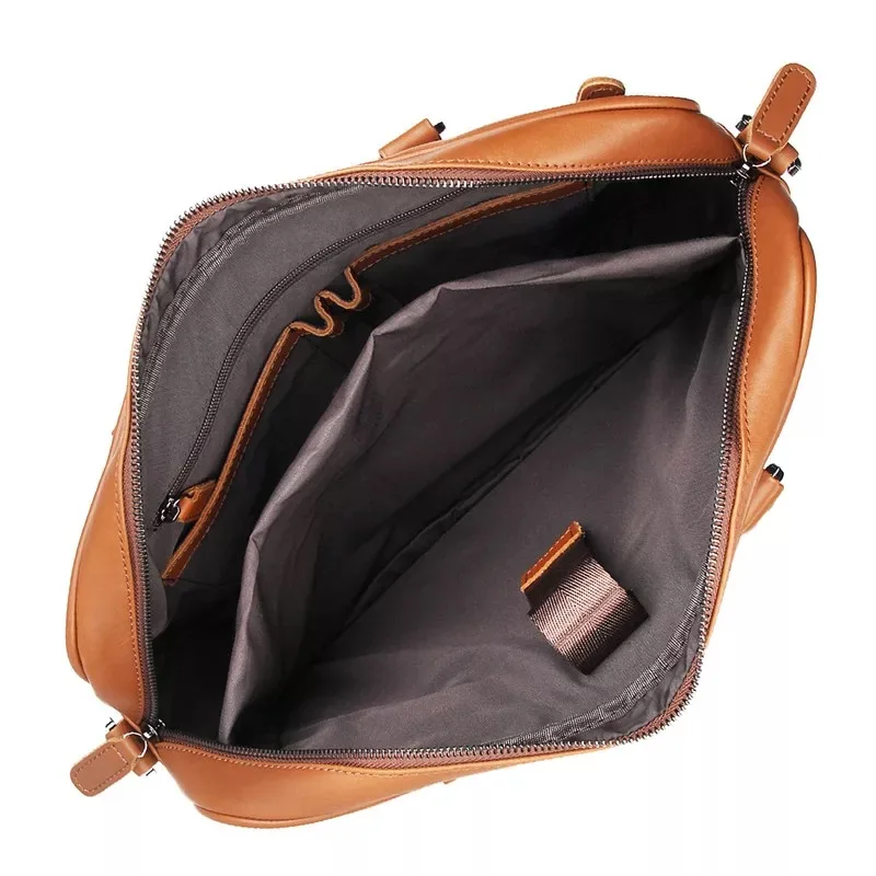 High Quality Men's Genuine Leather Office Briefcase Male Messenger Bags Real Skin Business Travel Bag 15'' Shoulder Laptop Bag