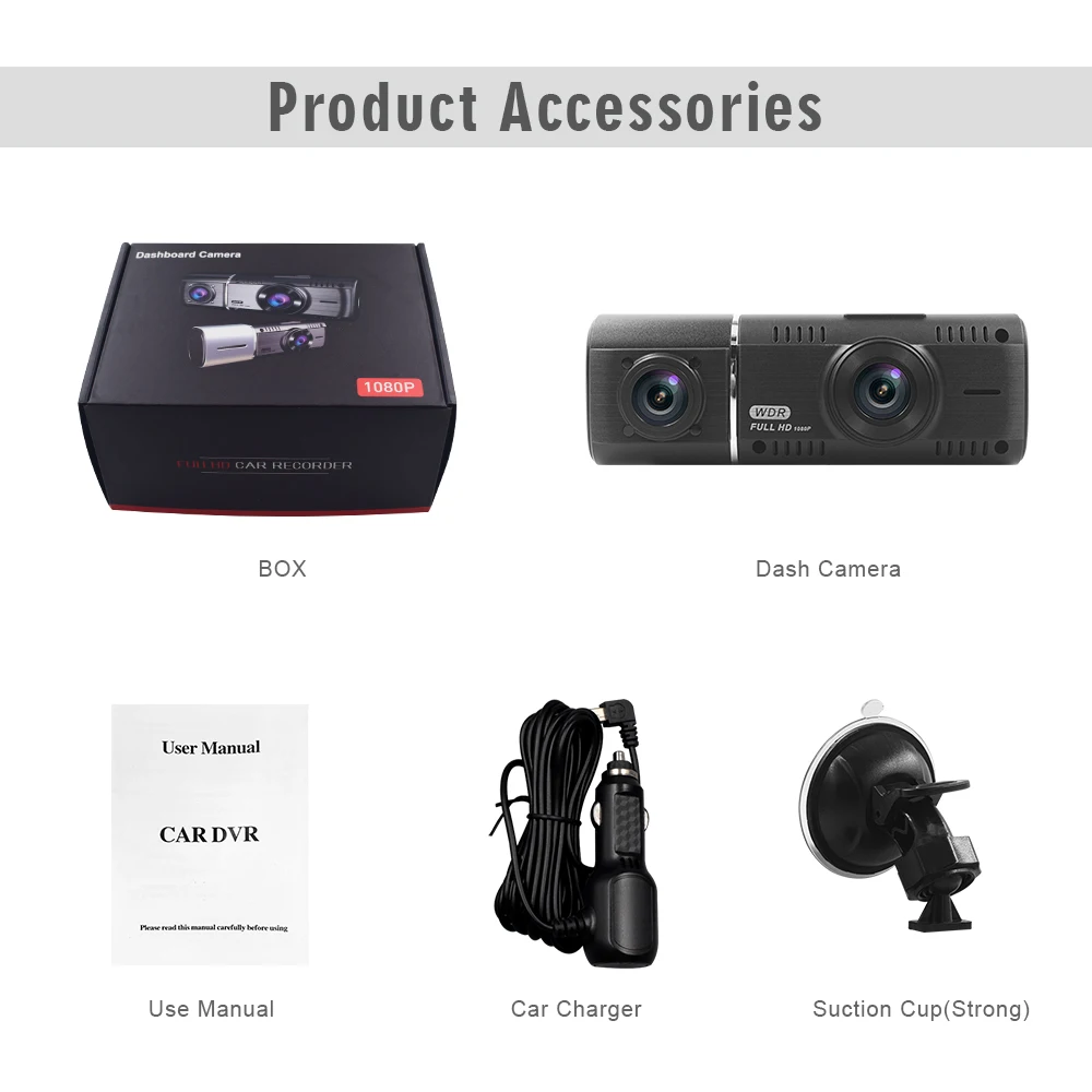 

New Car Camera 1.5'' GPS Dash Cam Full HD 1080P Video Recorder Front And Inside Dual Lens Car Recorder Camera dash camera