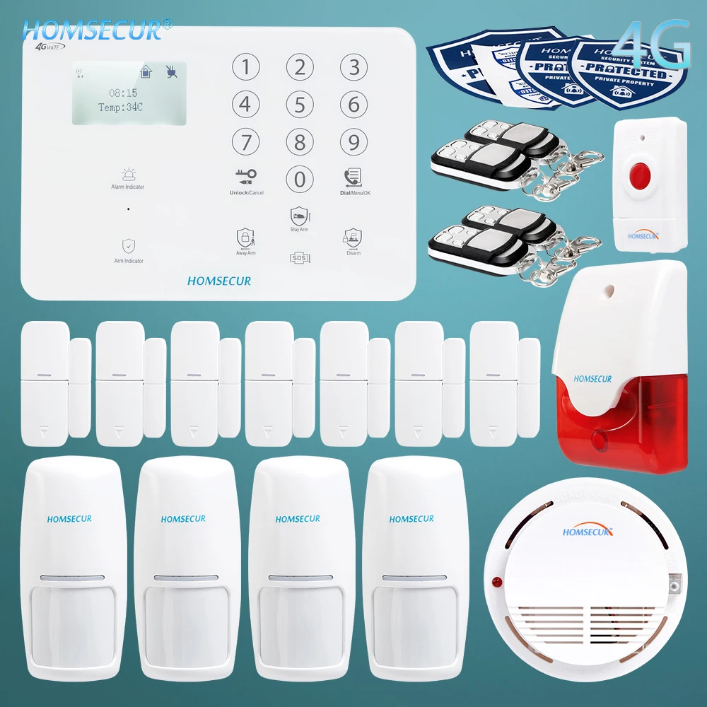 HOMSECUR Wireless&ampWired 4G/GSM Burglar Intruder Alarm System+Door Sensor (Optional Kits) | Безопасность и защита