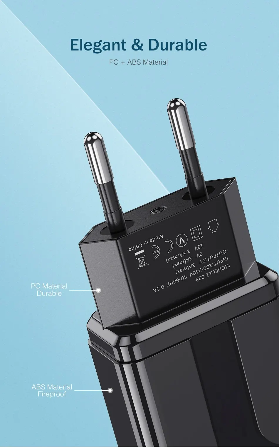 YKZ USB зарядное устройство Quick Charge 3,0 QC3.0 Быстрая зарядка зарядное устройство для мобильного телефона с европейской вилкой для iPhone Samsung Xiaomi QC 3 0 Новинка