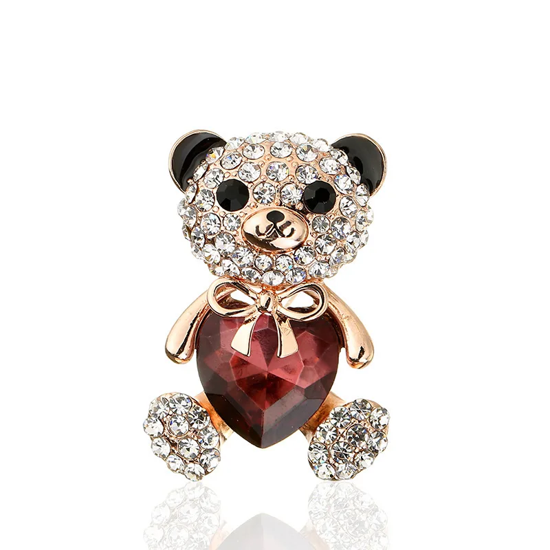 

Crystal Love Bear Brooches for Women Suit Fashion Rhinestone Brooch Pin Cute Animal Pins Jewelry Clothing Accessories Gifts Pins