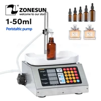 zonesun 1 50ml small automatic cnc liquid filling machine 110v 220v perfume weighing filling machine oral liquid solution filler