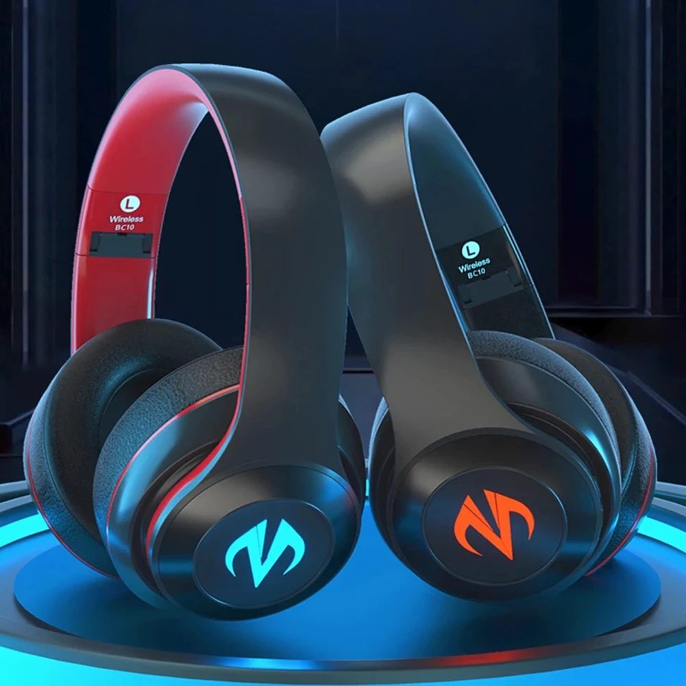 

Headset Gaming Headphones Wireless Head-mounted Bluetooth Earphones Noise-canceling with Microphone Black