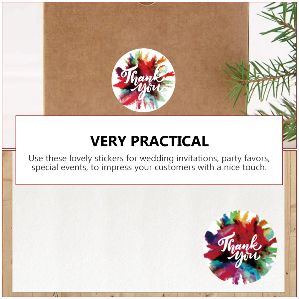 

1 Roll/500pcs Thank You Labels Creative Gift Tags Stickers Gift Wrapping Decals
