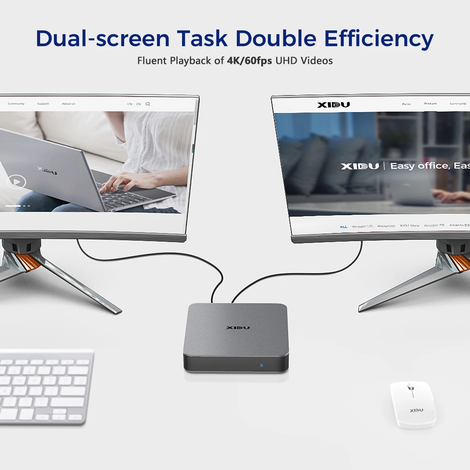 XIDU Mini PC 8G RAM 128G ROM 1TB Expandable SSD Window10 4K UHD Intel J4115 Quad Core Bluetooth 4.1 Mini Laptop with Cooling Fan