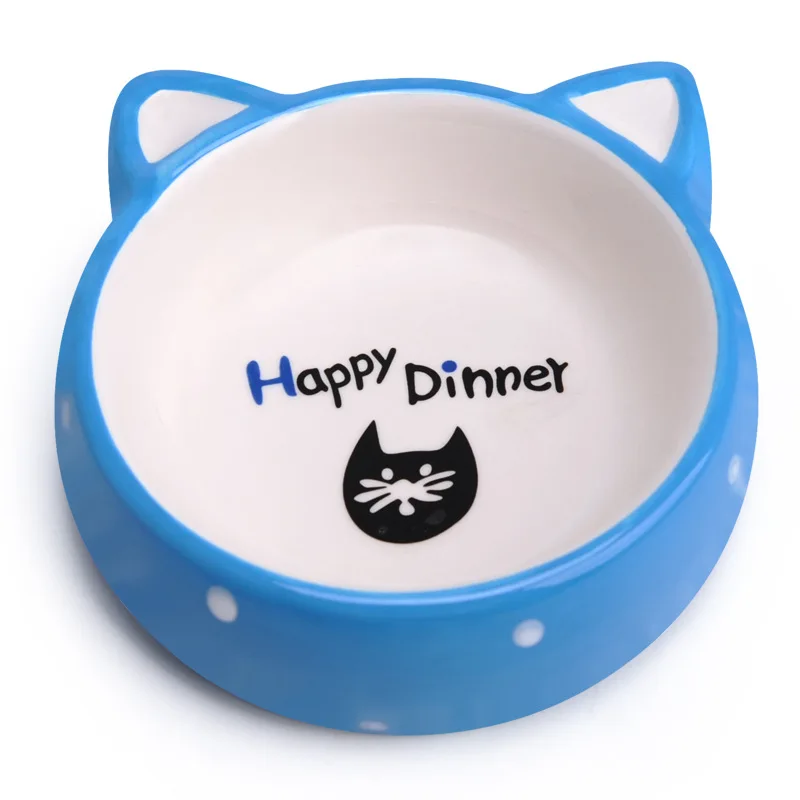 

Cat Ear Pet Ceramic Bowl Dog Water Bowl Cartoon Cute Outdoor Convenient To Carry Bowls Pet Supplies