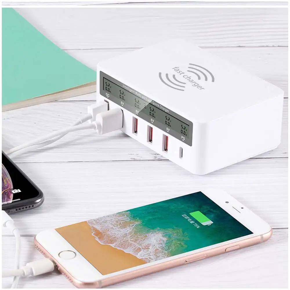 LEORY USB зарядное устройство для быстрой зарядки 100 Вт PD QC3.0 многопортовый
