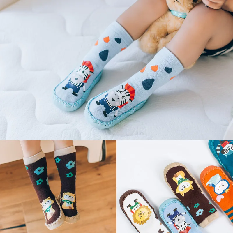 

Носки детские с мягкой подошвой, хлопковые нескользящие, на мягкой подошве, модные для мальчиков и девочек, подарок для детей