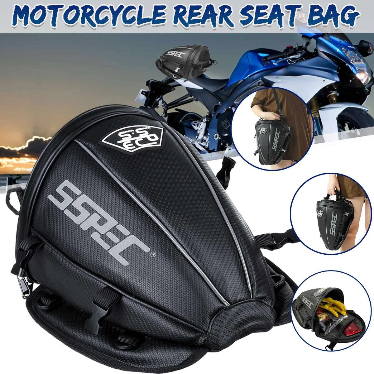 

Универсальный мотоциклетный рюкзак SSPEC, водонепроницаемая сумка из углеродного волокна для хранения мотокросса, для езды на мотоцикле