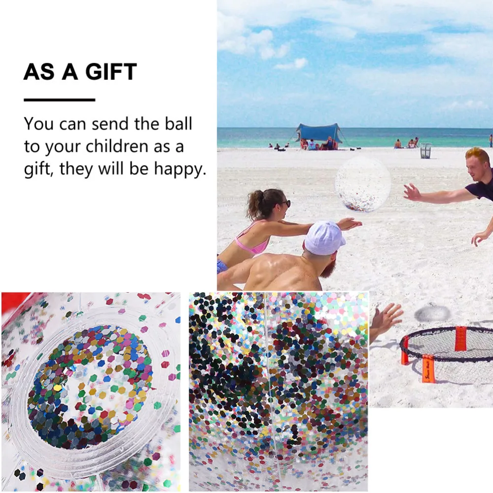 

6pcs Creative Sequin Beach Inflatable Balls PVC Children Balls for Kids
