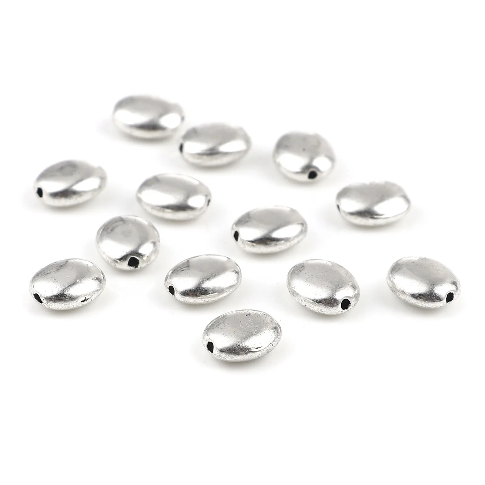 

30 PCs 8*9mm Oval Spacer Beads Antique Silver Color High Quanlity Loose Metal Beads For Bracelet Handmade DIY Jewelry Making
