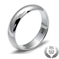 simple classic couple rings solid 925 sterling silver glossy love ring for women and men wedding jewelry