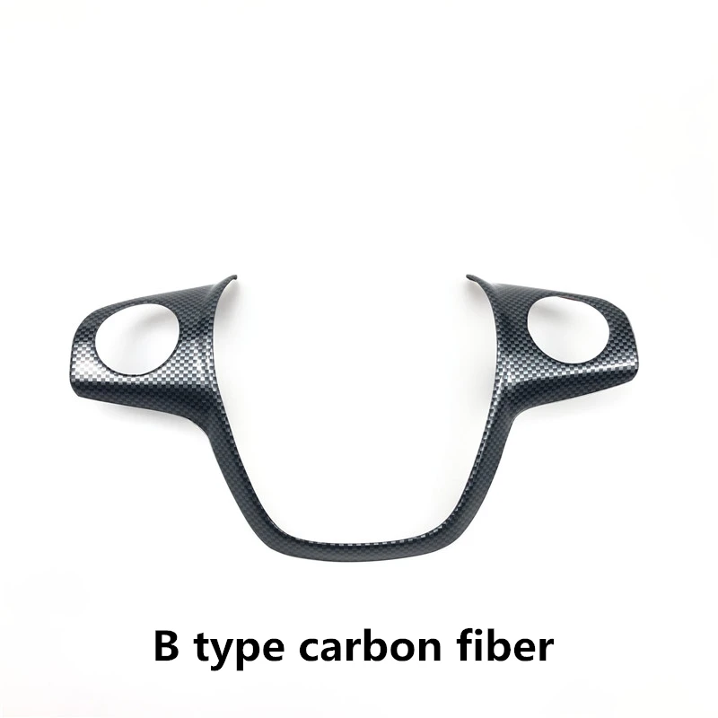 B type Carbon Fiber Ladysmtop автомобильный Стайлинг руля декоративная крышка наклейка чехол для Ford Focus 3 mk3 2012-/KUGA 2013 - Название цвета: B type Carbon Fiber