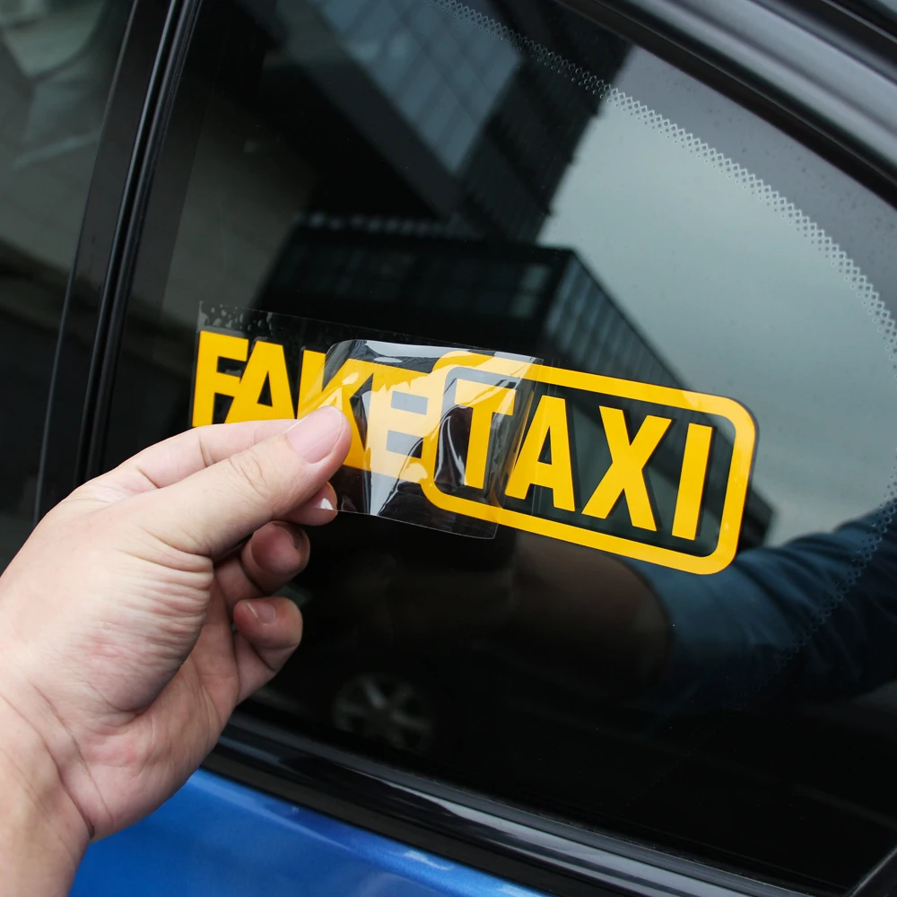 Автомобильная наклейка s искусственное такси Авто Наклейка FakeTaxi  наклейка эмблема самоклеящаяся виниловая универсальная для BMW Ford Toyota  VW ...