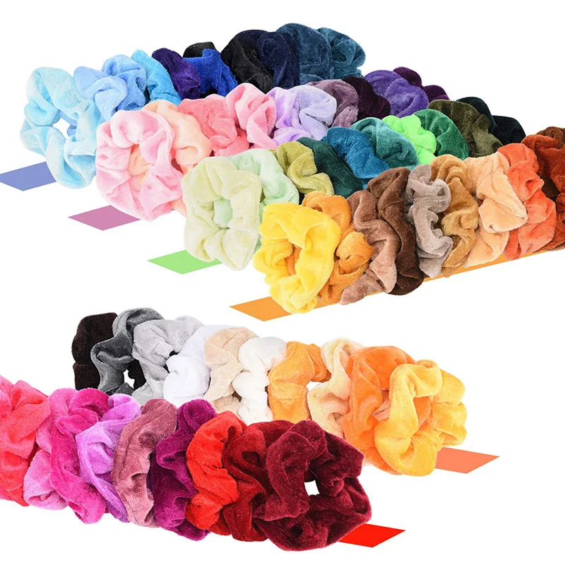 Solid Velvet Elastic Hair Bands Women Accessories Ladies Tie Scrunchies Ponytail Female Girl Holder Rope |