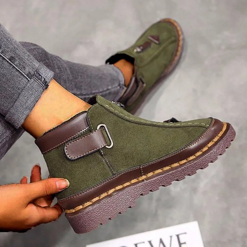 

NEW Women Martin Boots Autumn Winter Boots Classic Zipper Snow Ankle Boots Winter Suede Warm Fur Plush Women Shoes 35-43