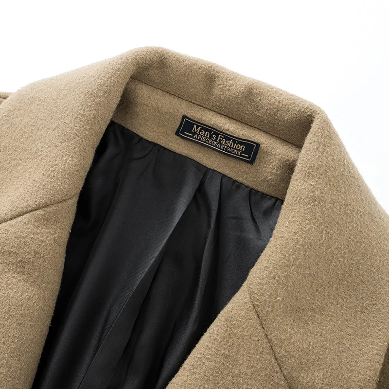 Куртка SEMIR Мужская шерстяная деловая длинное пальто с лацканами Повседневная