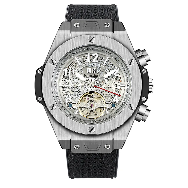Горячая Распродажа модные полностью автоматические часы с ремешком Tourbillon