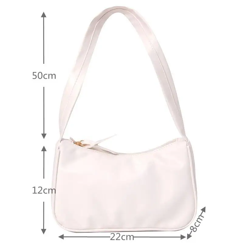 

Candy Color Baguette Bags Vintage Handbag For Women 2021 Soft Leather Wild Armpit Bag Shoulder Bag Female Hand Bag