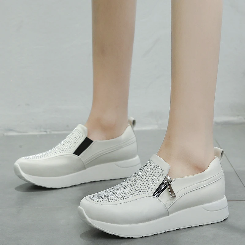 

Женские высокие кроссовки стразы, черные, белые, розовые кроссовки для спорта на открытом воздухе, новинка 2021