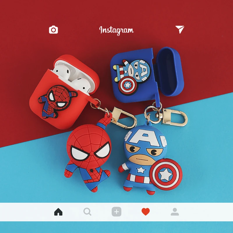 Роскошный 3D Marvel паук Железный человек брелок капитана Силиконовая защита Bluetooth