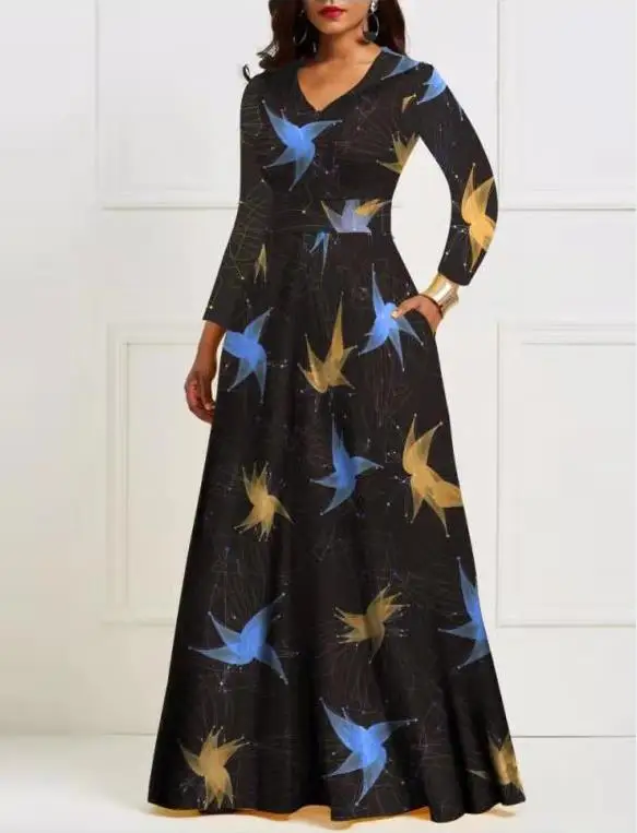 African Dress for Women Africa Print Clothing Bazin Traditional Dashiki Danshiki Tunic Party Boho Maxi | Тематическая одежда и