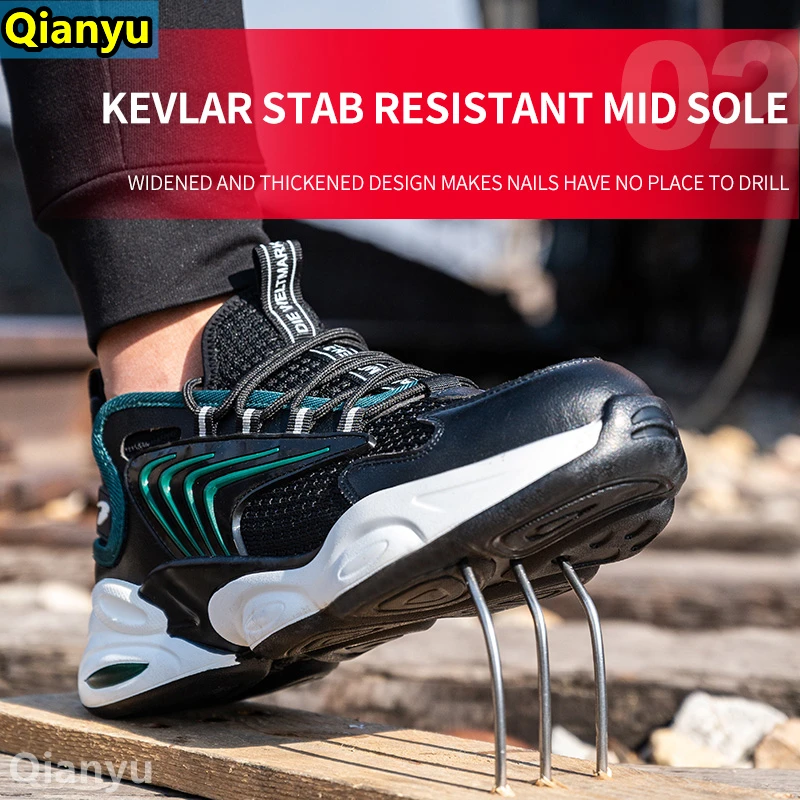 

New 2021 safety boots men's steel-toed shoes men's safety shoes puncture-proof work sports shoes breathable work shoes