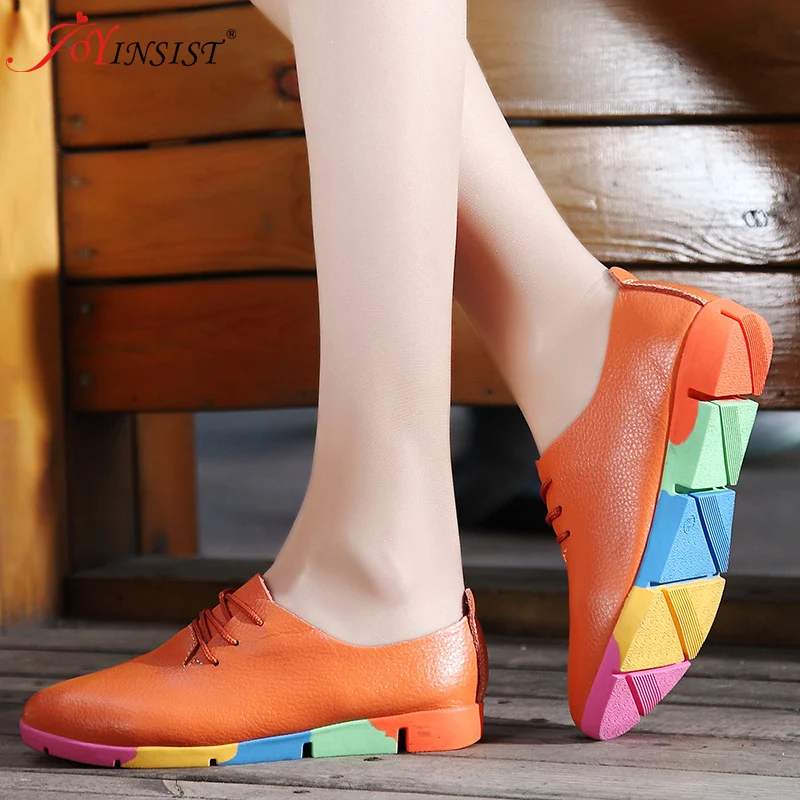 New White Shoe Leather Strap Female Flat Shoes Pointed Deep Soft Bottom Shoes Casual The Spring and Autumn Student Low Oxfords