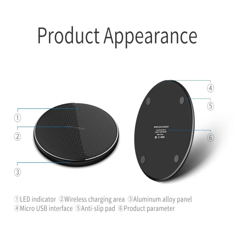 10w qi wireless charger for airpods 2 pro fast wirless charging for iphone samsung xiaomi huawei phone qi charger wireless free global shipping