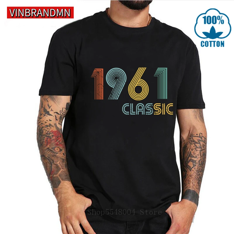 

Fashion Vintage 1961 T-Shirts Thanksgiving TShirt Born in 1961 T shirts men Hello in club 60 Years 59th birthday gifts tee shirt