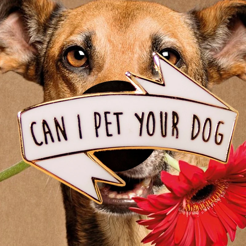 Я могу Pet вашей собаки брошь в форме счастливой любви doggie Day эмали штырь для
