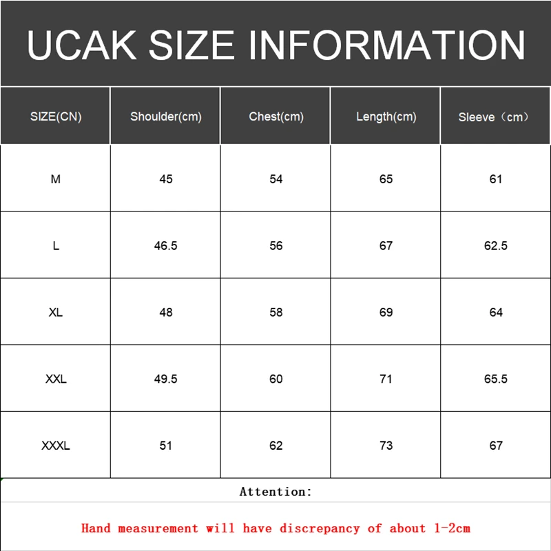 UCAK Brand 90% White Duck Down Solid Color Down Jacket Clothing Men New Fashion Classic Streetwear Stand Collar Down Coat U8032