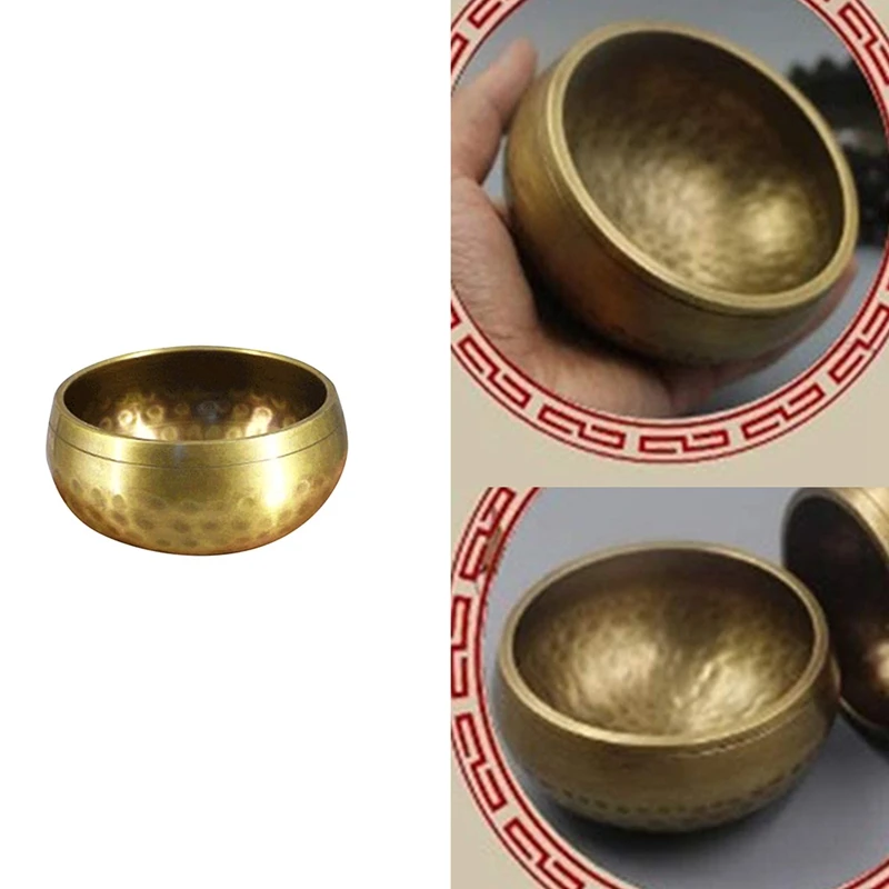 Тибетская звуковая чаша из Непала Будда для йоги медитации латуни ручной работы