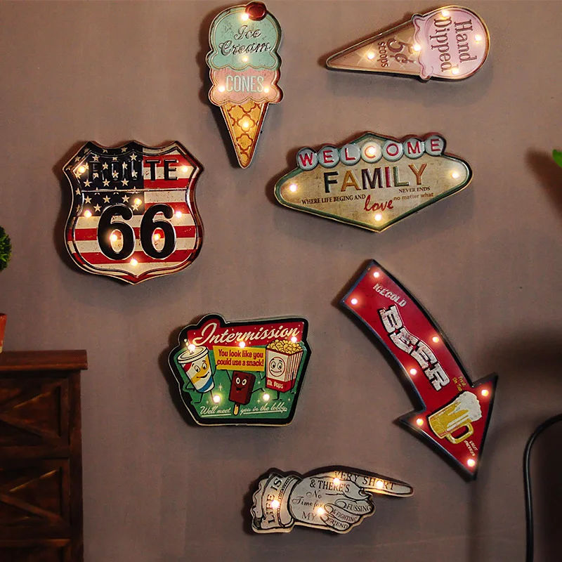 Скандинавский Декор для комнаты Ретро Металлические светодиодные светильники