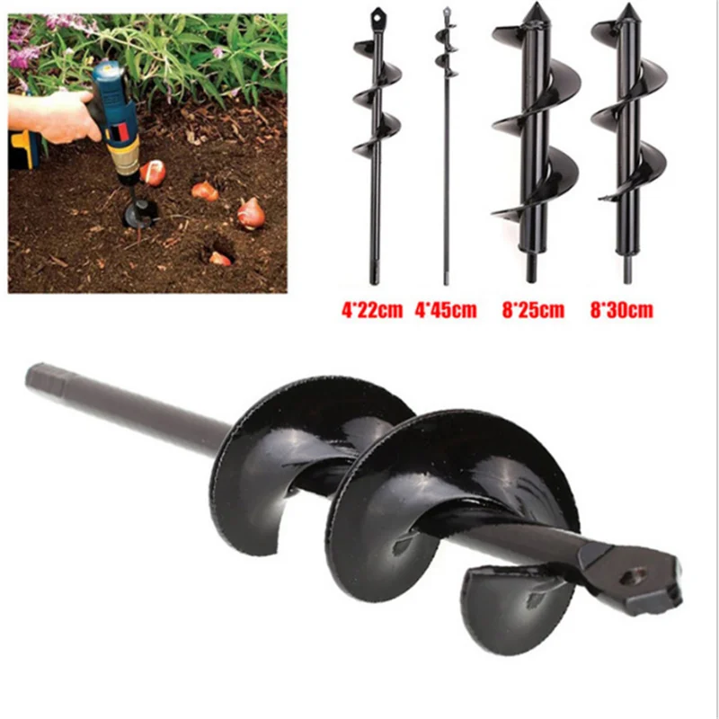 

Drillforce Garden Planter Spiral Drill Bit Flower Bulb Hex Shaft Auger Yard Gardening Bedding Planting Post Hole Digger Tools