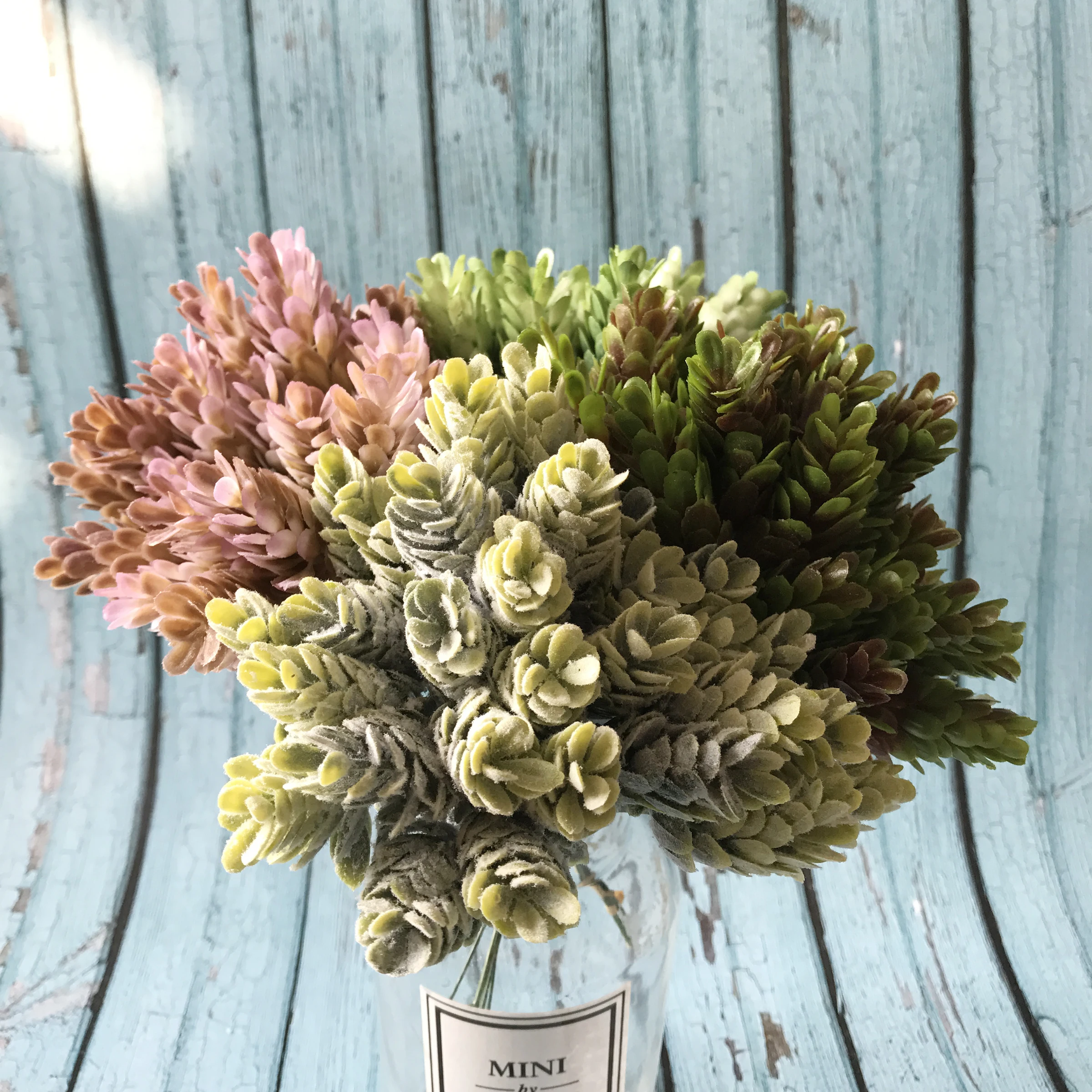 

30 heads/bundle Pine Cone Simulation Pineapple grass artificial plants DIY home vases for decoration fake plastic flower pompon