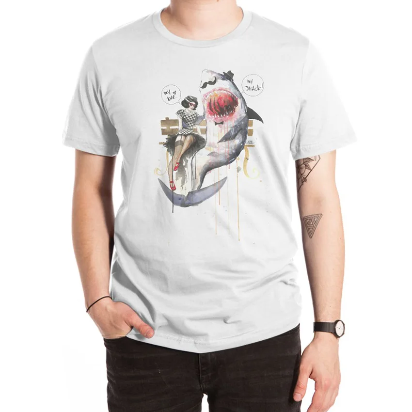 Г-н Акула Футболка Животные Природа акулы Смешные речи пузыри слово воздушные