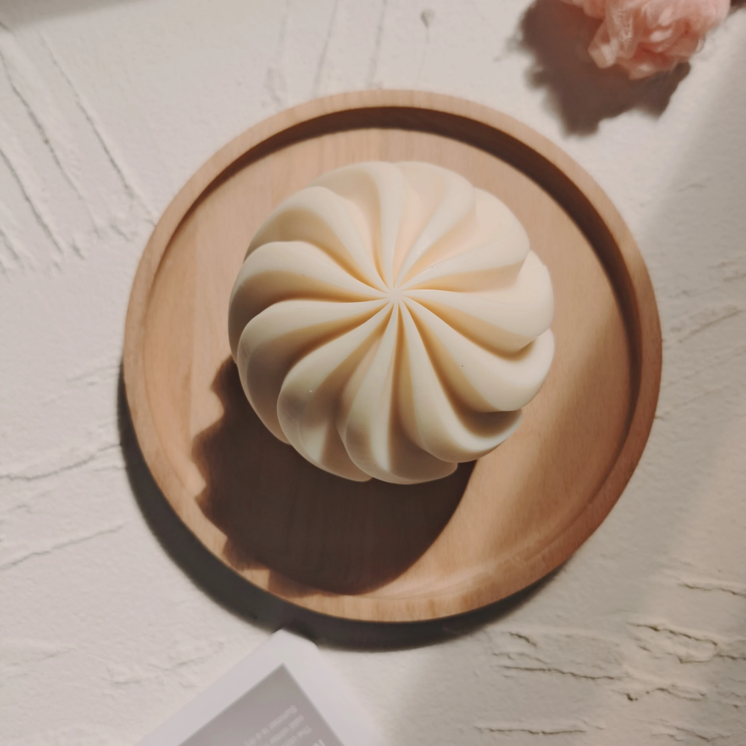 Molde de vela de bola de remolino, esfera geom&eacute;trica, espiral, de silicona, ondulado &uacute;nico, moderno, redondo, molde de velas-0