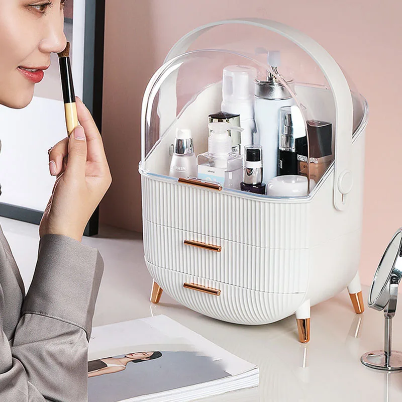 

Big Capacity Cosmetic Storage Box Waterproof Dustproof Desktop Beauty Makeup Organizer Skin Care Storage Drawer