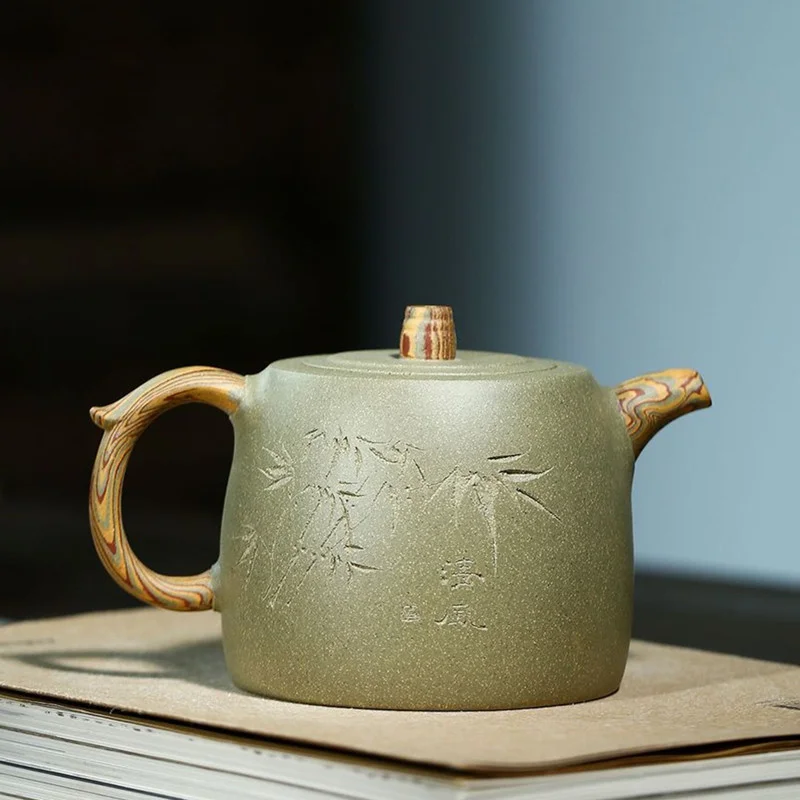 320 мл Бутик Исин Фиолетовый Глиняный чайный горшок сырая руда зеленый грязевой