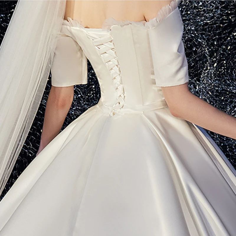 Свадебное платье принцессы 2020 для женщин Атласное Бальное Платье Vestidos De Novia с