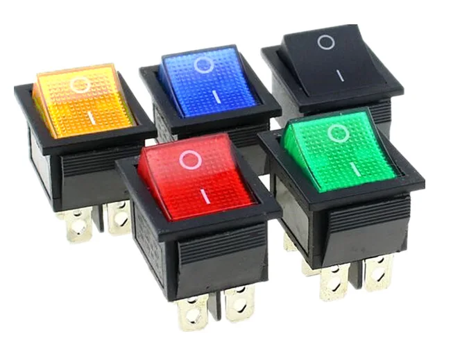 KCD4 клавишный переключатель ВКЛ ВЫКЛ 2 положения 6 контактов с светильник елем