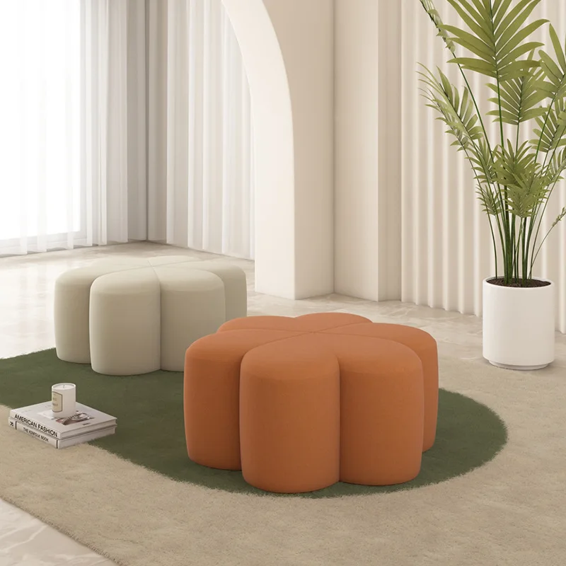 

Nordic Sofa Stool Footstool Light Luxury round Stool Soft Stool Tatami Petal Stool