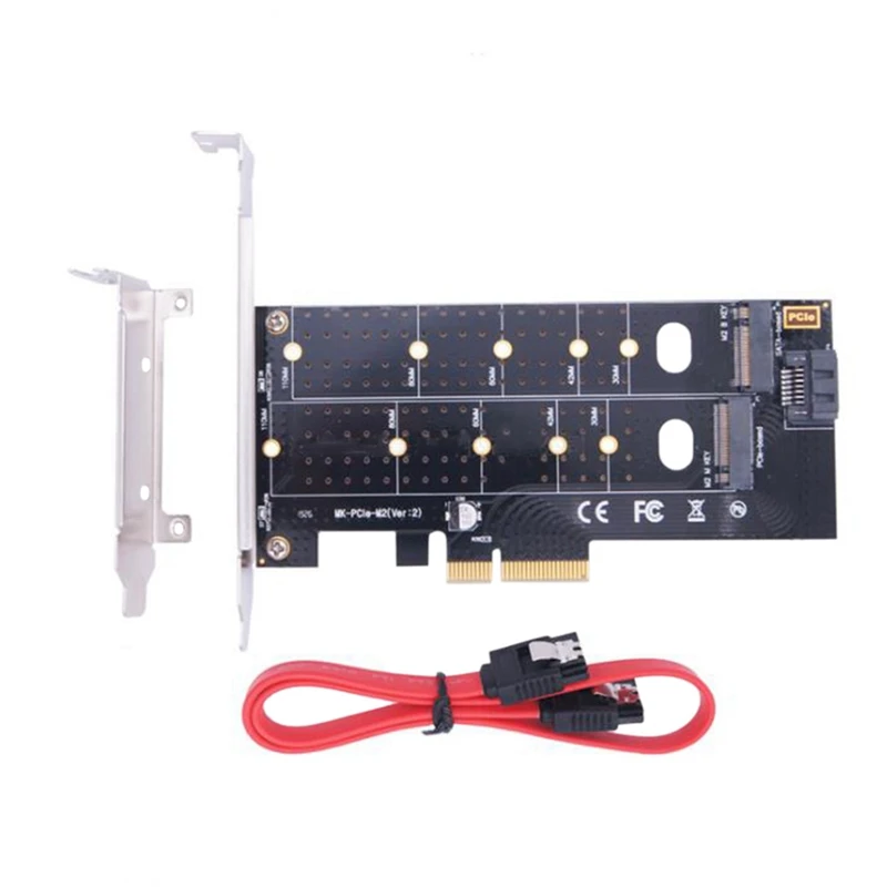 

M.2 NVMe SSD NGFF To PCIE X4 Adapter Card M Key Plus B Key Dual Interface Card