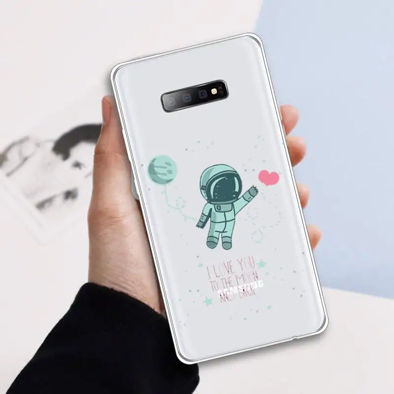

Astronaut Phone Case Transparent For Samsung Galaxy A71 A21s S8 S9 S10 plus note 20 ultra
