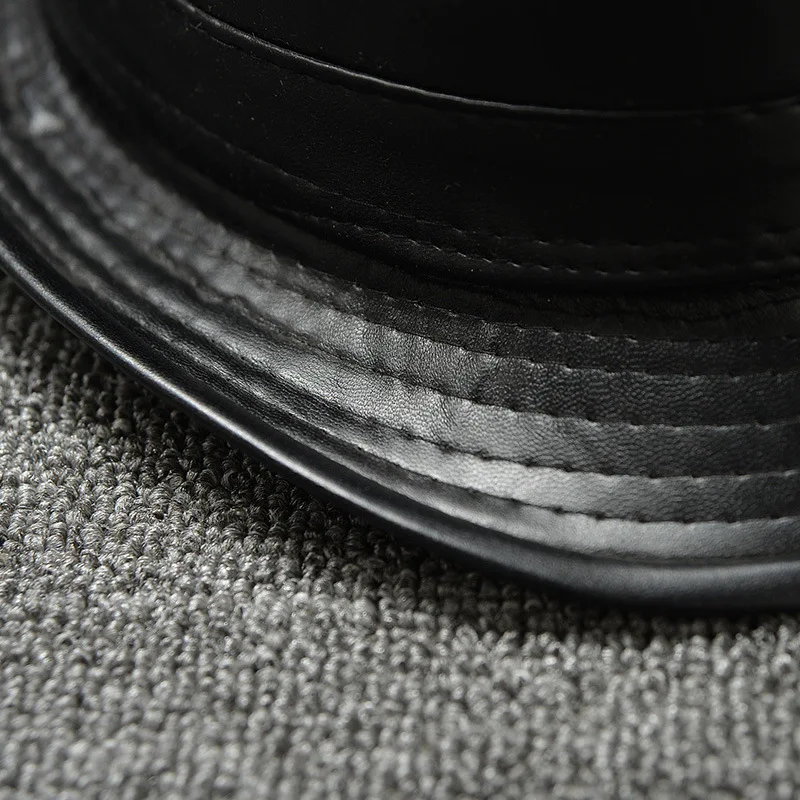 Кепка из ПУ кожи для женщин и мужчин модная пляжная Панама от солнца с широкими