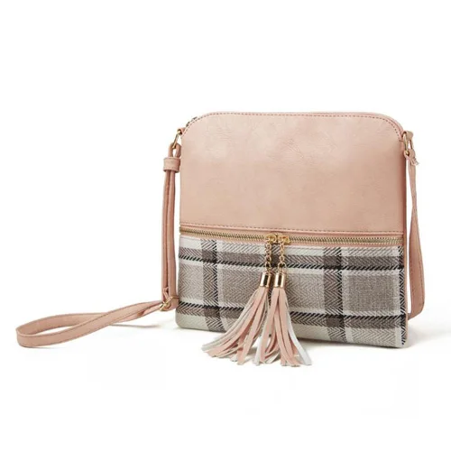 pink REPRCLA, новые винтажные женские сумки-мессенджеры из искусственной кожи, сумка через плечо с кисточками, женская сумка - Цвет: pink
